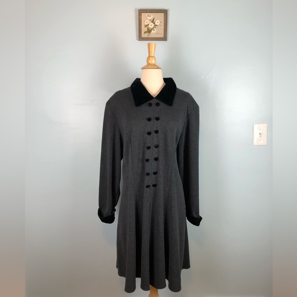 Vintage D.B.Y Velvet Collar Dress